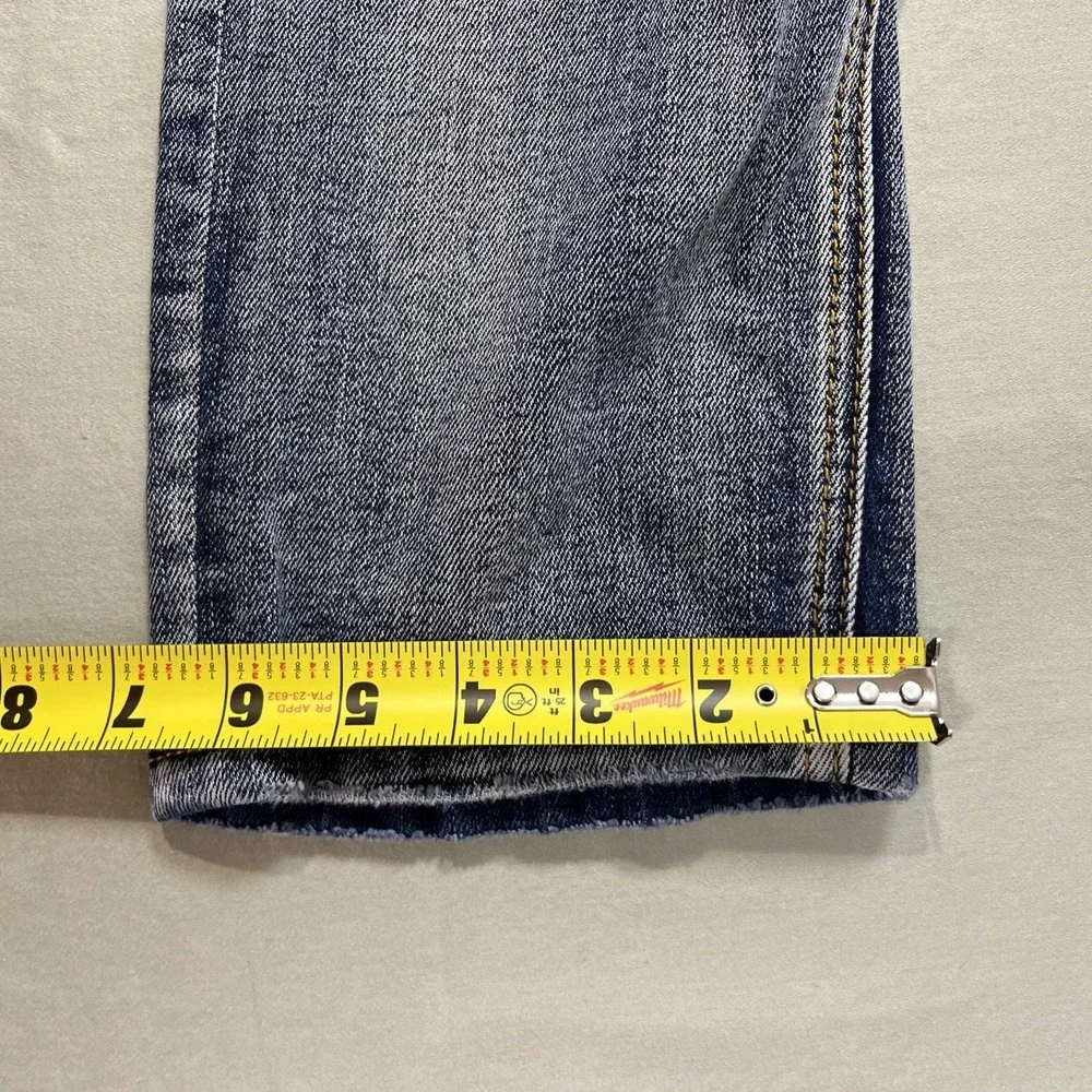 Crysp Denim Mens Mid-Rise Distressed Moto Biker Skinny Stretch‎ Jeans 36x32